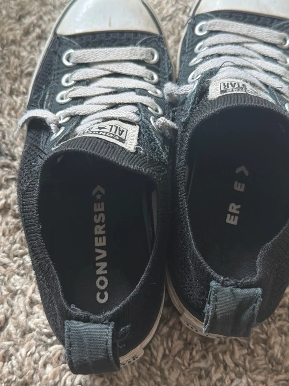 Converse Black Canvas Low Top Sneakers with White Details